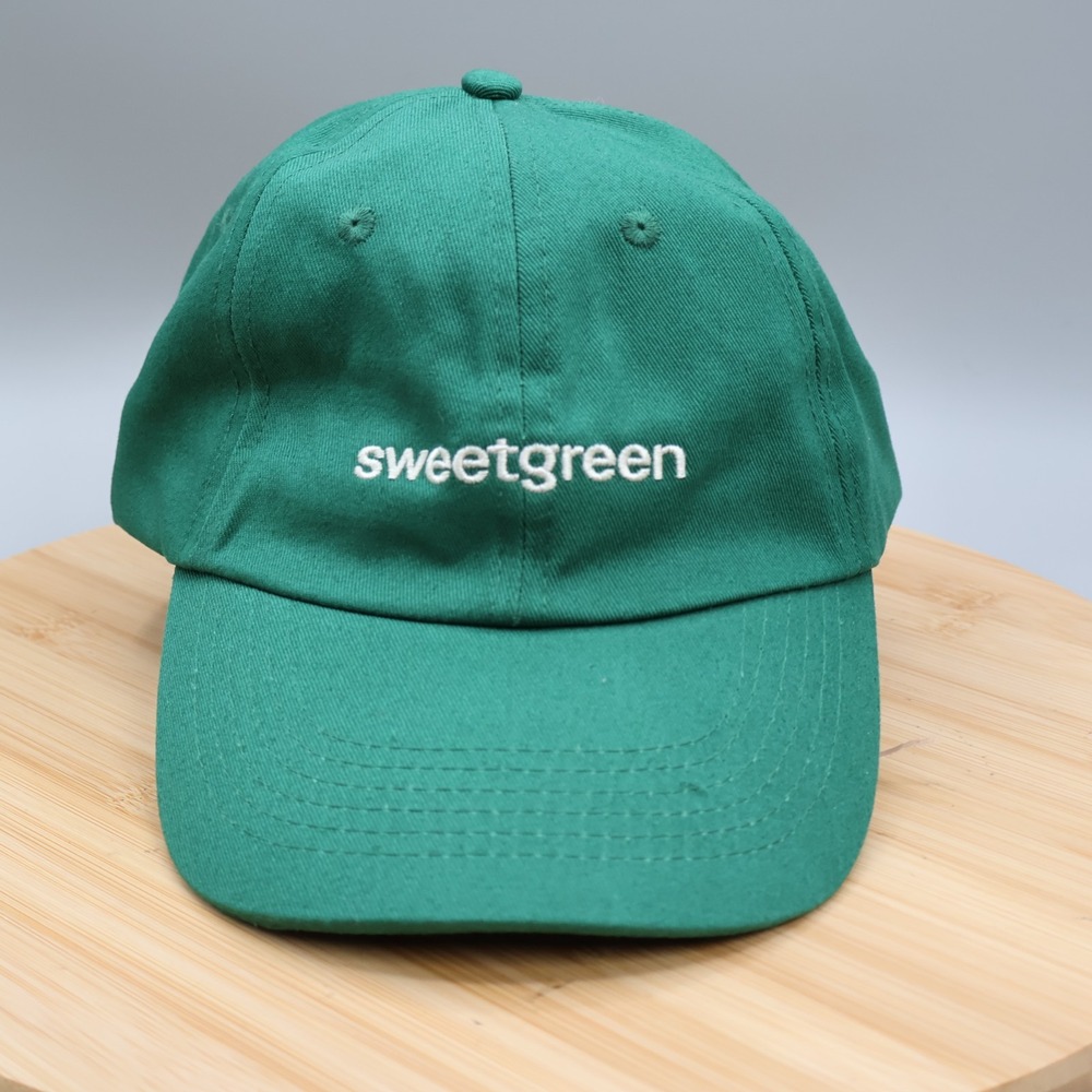 sweetgreen Cotton Strapback Baseball Cap Adj Dk Green-NOT authenticated-HW101